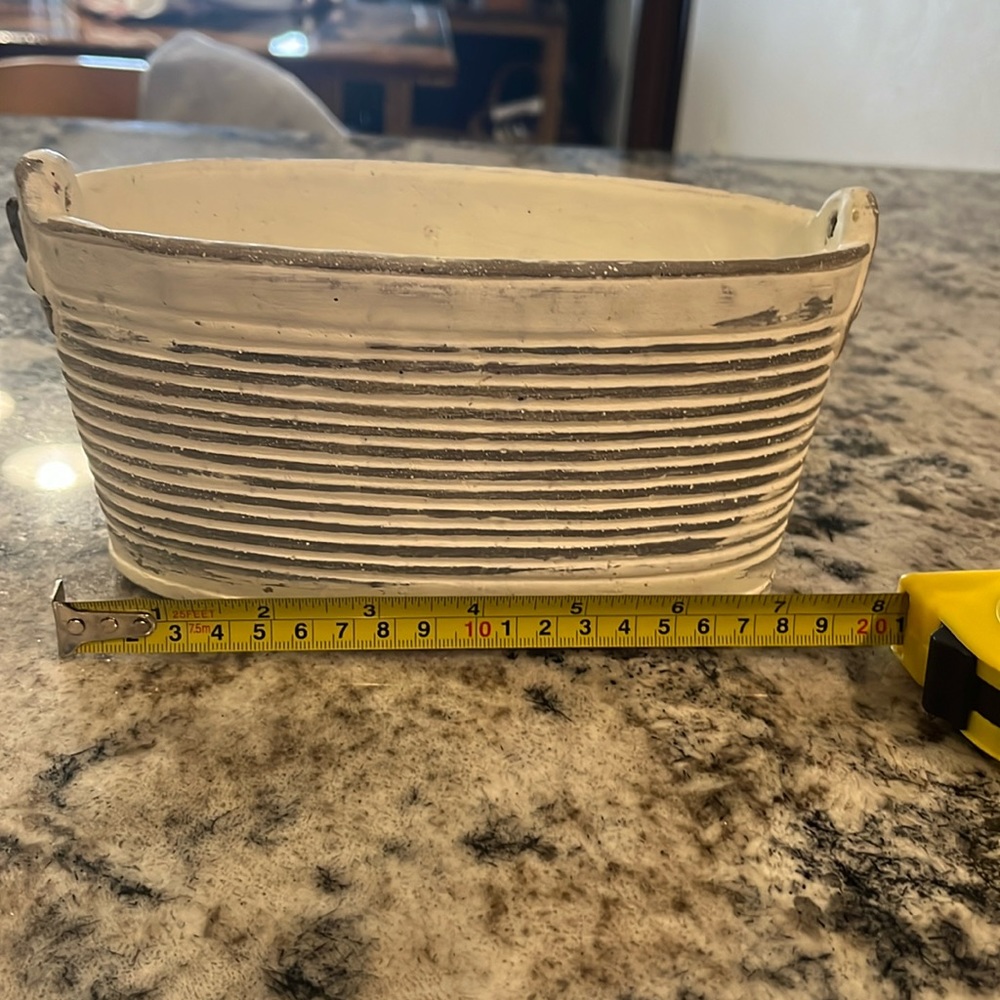 Creative co-op white cement decor holder